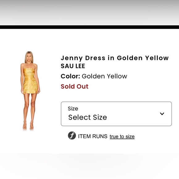 SAU LEE Strapless Dress in Golden Yellow - Picture 1 of 4